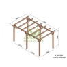Pérgola independente de madeira Linares 5x3m 15m2