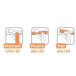 Pérgola independente de madeira Linares 6x4m 24m2