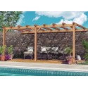 Palma 5x4m 20m2 Pergola addossata in legno grezzo