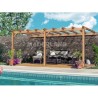 Lean-to pergola in raw wood Palma 5x3m 15m2