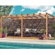 Pergola adossée en bois brut Palma 6x4m 24m2