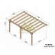 Sevilla 6x4m 24m2 Raw wood wall-mounted pergola