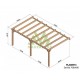 Pergola adossée en bois brut Sevilla 7x4m 28m2