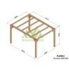 Freestanding pergola in raw wood Alicante 600x300cm 18m2