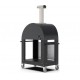 Alfa Cart Base voor Moderno 3 Pizza Oven op Wielen Zwart