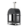 Base Carrello Alfa per Forno Pizza Moderno 3 su Ruote Nero