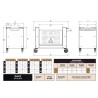 Base Carrello Alfa per Forno Pizza Moderno 3 su Ruote Nero