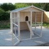 Gallinero de jardín de madera de gran tamaño 6-10 gallinas Habrita 3,90m2 de dos cuerpos