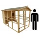 Grande pollaio da giardino in legno 8-12 galline Habrita 6,10m2 bi-body