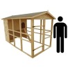 Gallinero de Jardín de Madera Grande 8-12 Gallinas Habrita 6.10m2 Bi-Body