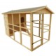 Large Wooden Garden Chicken Coop 8-12 Habrita Hens 6.10m2 bi-body