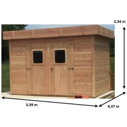 Abri de Jardin en bois Dinan 3.4x4.4 Habrita 14,8m2