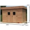 Gartenhaus aus Holz Dinan 3.4x4.4 Habrita 14,80m2