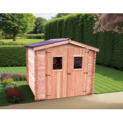 Abri de Jardin Habrita Dalia en bois massif 5,32 m2 avec toit plaques ondulées