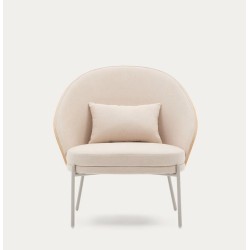 Fauteuil en Chenille Beige et piètements métal beige Amy VeryForma