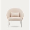 Beigefarbener Chenille-Sessel und beige Metallbeine Amy VeryForma