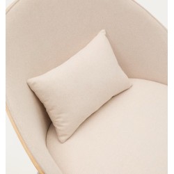 Beige Chenille Armchair and Beige Metal Legs Amy VeryForma
