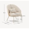 Fauteuil en Chenille Beige et piètements métal beige Amy VeryForma