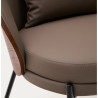 Sillón de piel sintética marrón con patas de metal negro Amy VeryForma