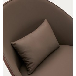 Sillón de piel sintética marrón con patas de metal negro Amy VeryForma