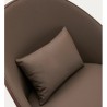 Sillón de piel sintética marrón con patas de metal negro Amy VeryForma