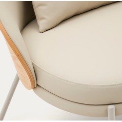 Fauteuil en Cuir synthétique beige et piètements métal Amy VeryForma