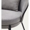 Light Grey Chenille Armchair with Black Metal Legs Amy VeryForma