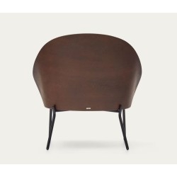 Hellbrauner Sessel aus Chenille mit schwarzen Metallbeinen von Amy VeryForma