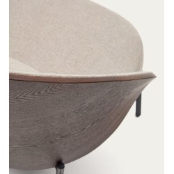 Light Brown Chenille Armchair with Black Metal Legs by Amy VeryForma