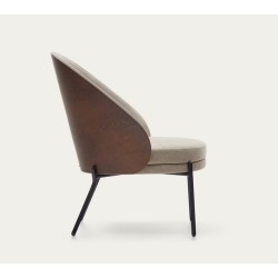 Light Brown Chenille Armchair with Black Metal Legs by Amy VeryForma