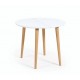 Table Ronde Extensible 90 à 170x90 Blanc et bois hêtre Quio VeryForma