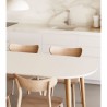 Table Ronde Extensible 90 à 170x90 Blanc et bois hêtre Quio VeryForma