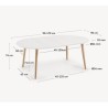 Table Ronde Extensible 90 à 170x90 Blanc et bois hêtre Quio VeryForma