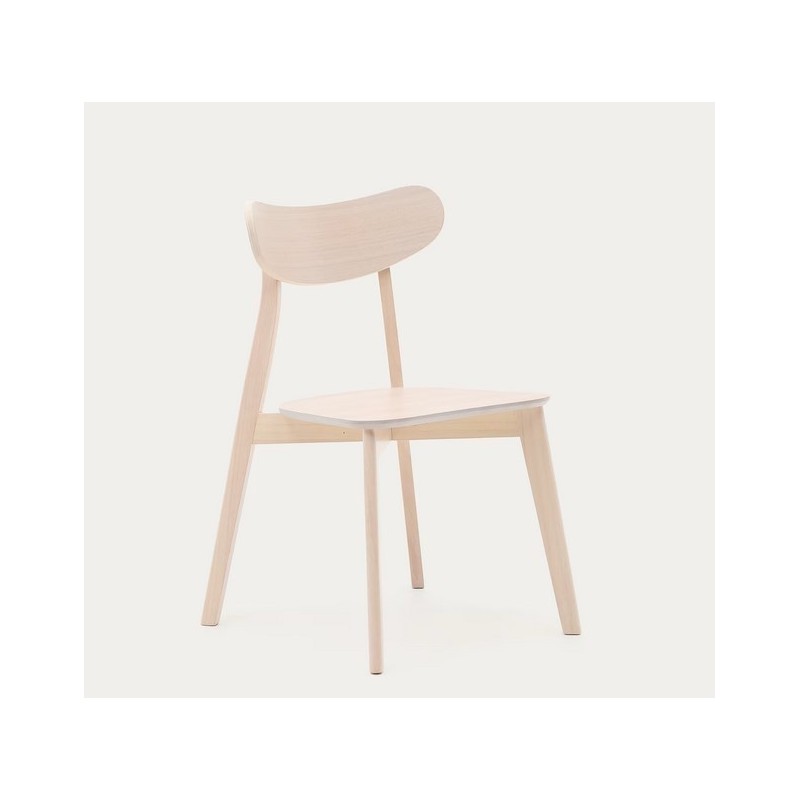 Set mit 4 hellen Stühlen aus Massivholz mit Fina VeryForma Holzbeinen