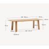 Ausziehbarer rechteckiger Tisch 200 bis 250x95 Lena VeryForma Naturholz