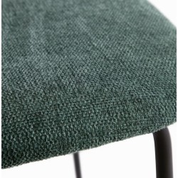Set of 4 Linda VeryForma Green Chenille Metal Chairs and Cushion