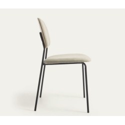 Set of 4 Linda VeryForma Dark Grey Metal Chairs and Chenille Cushion