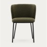 Conjunto de 2 cadeiras felpudas de metal verde e preto Elia VeryForma