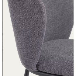 Conjunto de 2 cadeiras felpudas de metal verde e preto Elia VeryForma