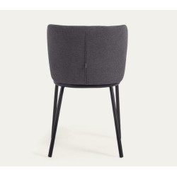 Conjunto de 2 cadeiras felpudas de metal verde e preto Elia VeryForma