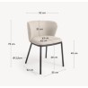 Set of 2 Elia VeryForma Beige and Black Metal Fabric Chairs