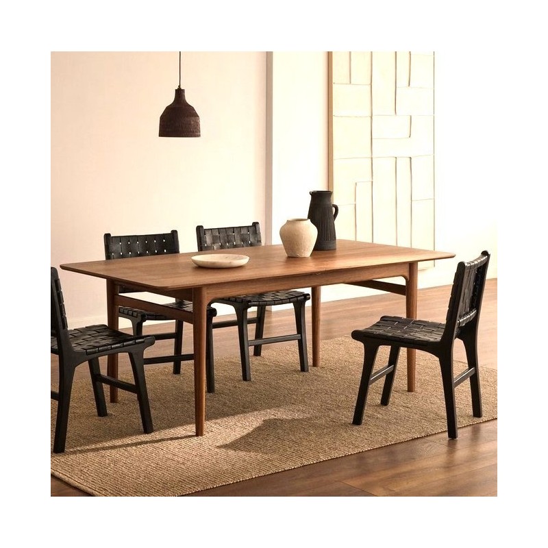 Mesa Extensível Retangular 200 a 260x100 Nogueira Madeira Ela VeryForma