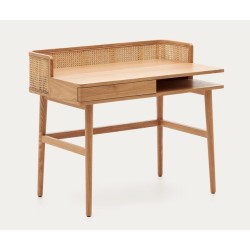 Schreibtisch aus Eschenholz und Rattan 105 x 62 Axi VeryForma