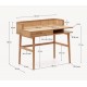 Table de Bureau bois de frêne et rotin 105x62 Axi VeryForma