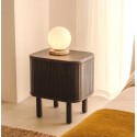 Dark Ash Wood Bedside Table 50x55 Leni VeryForma