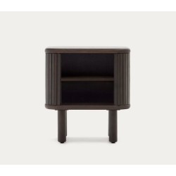 Mesa de cabeceira em madeira de freixo escuro 50x55 Leni VeryForma