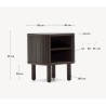 Dark Ash Wood Bedside Table 50x55 Leni VeryForma