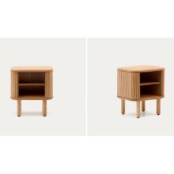 Mesa-de-cabeceira de madeira natural 50x55 Leni VeryForma