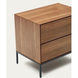 Nachttisch aus Nussbaumholz und schwarzem Stahl 60x55 Rana VeryForma