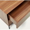 Comodino in legno di noce e acciaio nero 60x55 Rana VeryForma